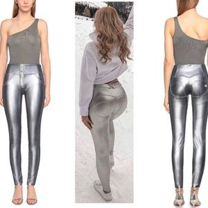 COPY - Freddy WR.UP metallic silver skinny leggings Sz M NWT Rare